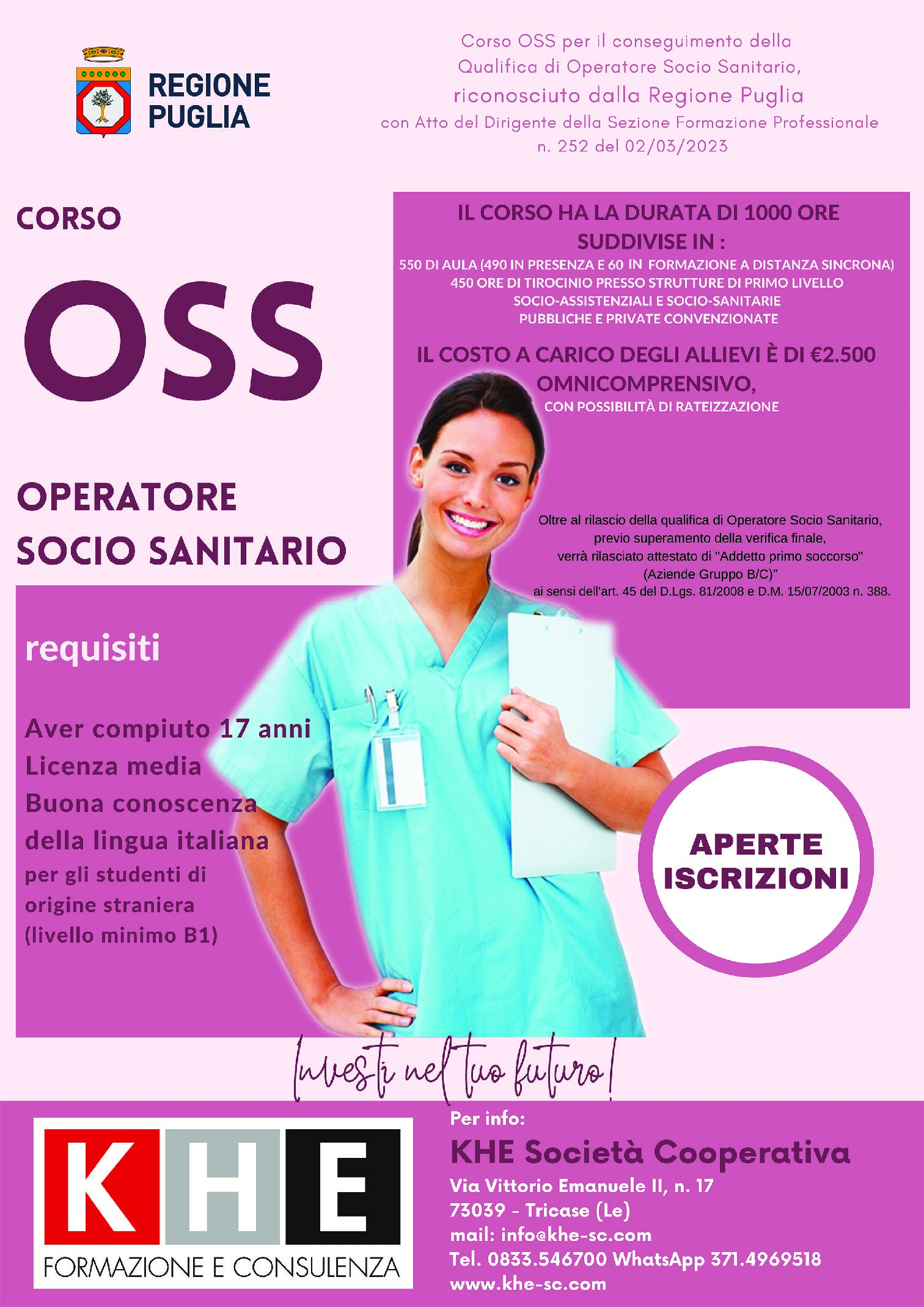 Corso OSS (Operatore Socio Sanitario) - KHE - Know How Experts